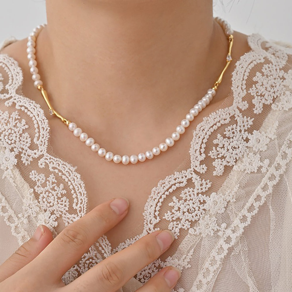 Loopbrek-pearl necklace-Pearls of Nature · Branch Harmony Necklace - zoom in