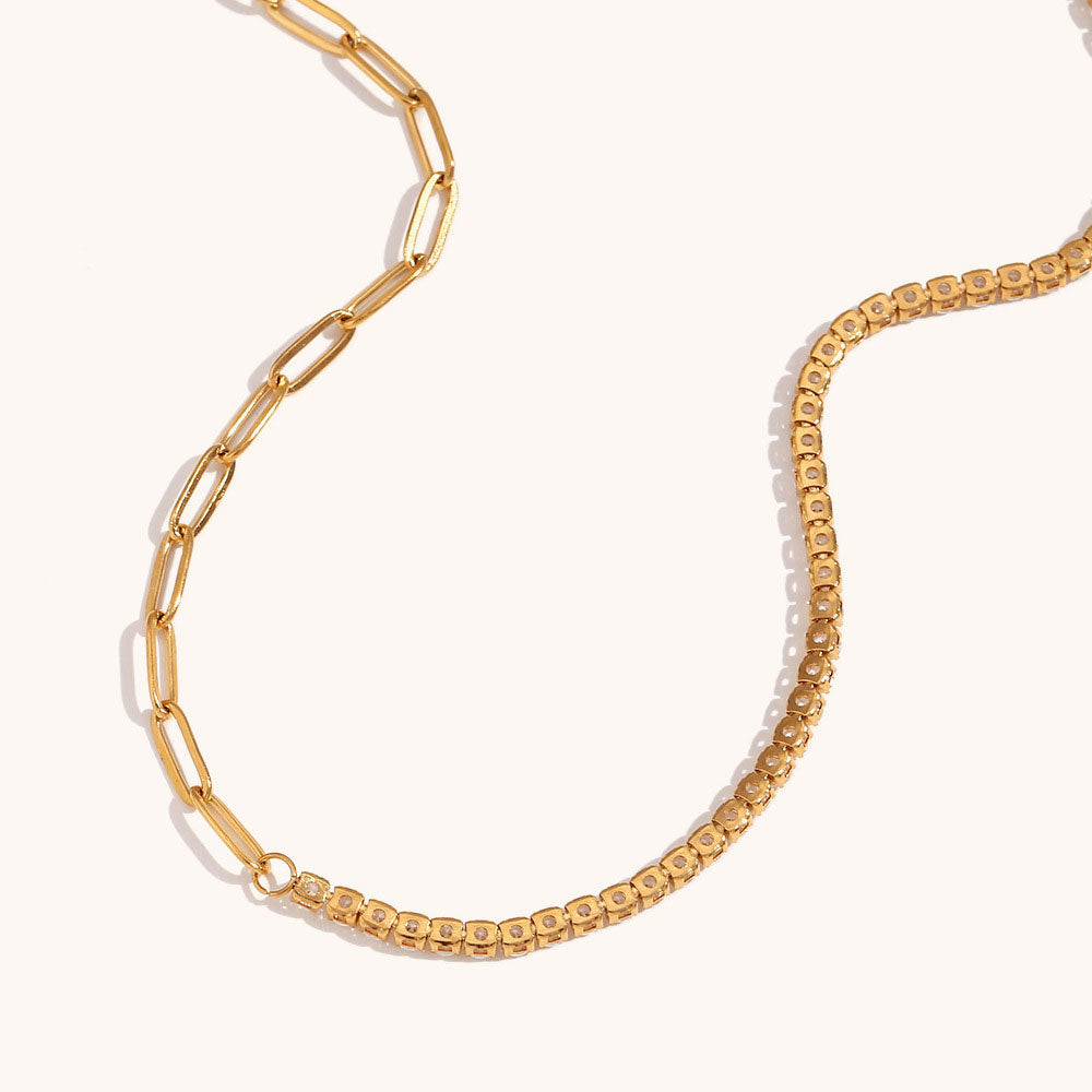 Loopbrek-A Timeless Connection · Branch & Zircon Necklace-tennis necklace - zoom in