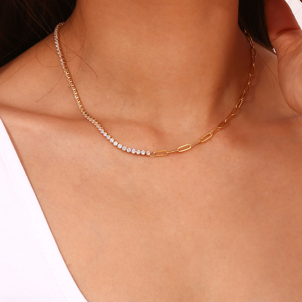 Loopbrek-A Timeless Connection · Branch & Zircon Necklace-tennis necklace - zoom out