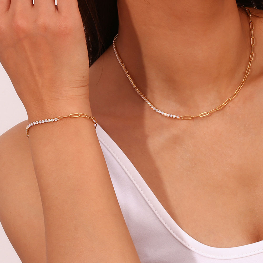 Loopbrek-A Timeless Connection · Branch & Zircon Necklace-tennis necklace - zoom out