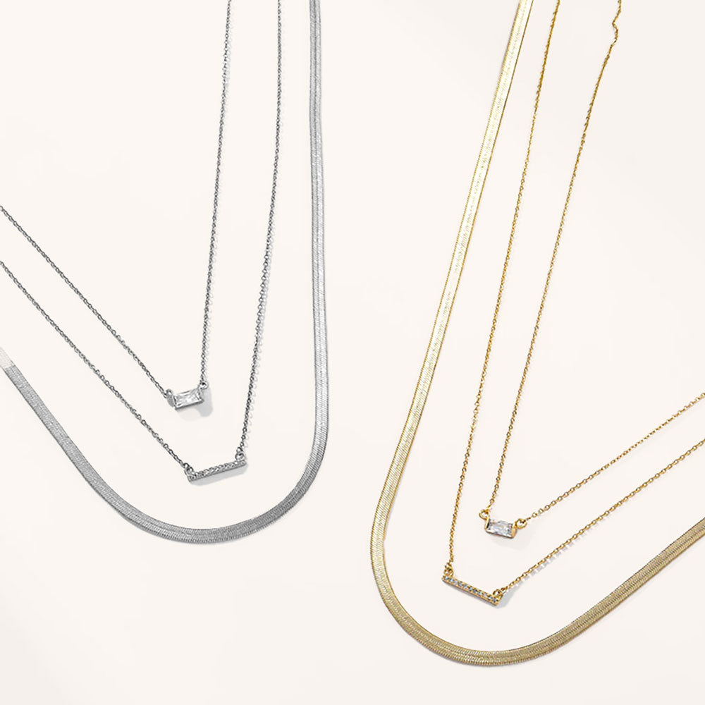 Loopbrek-layered necklaces-The Triple Charm · Layered Necklace - zoom in