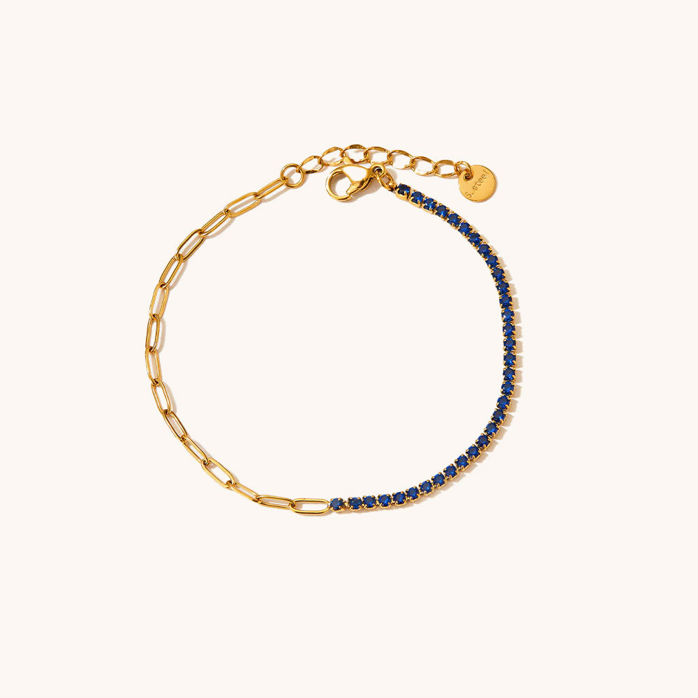 Loopbrek-tennis necklace-Shimmering Allure · Multicolor Zircon Necklace- blue