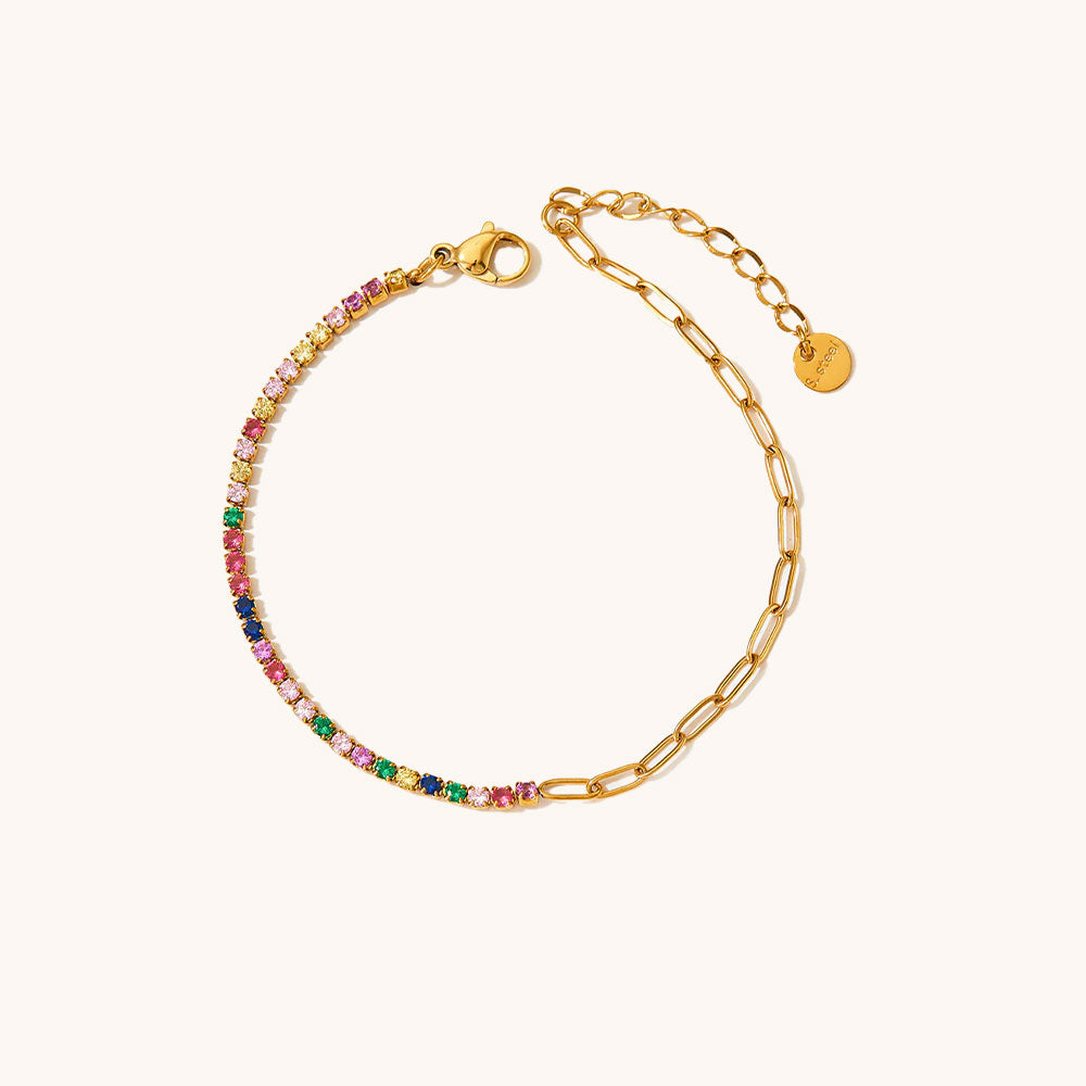 Loopbrek-tennis necklace-Shimmering Allure · Multicolor Zircon Necklace- multicolor
