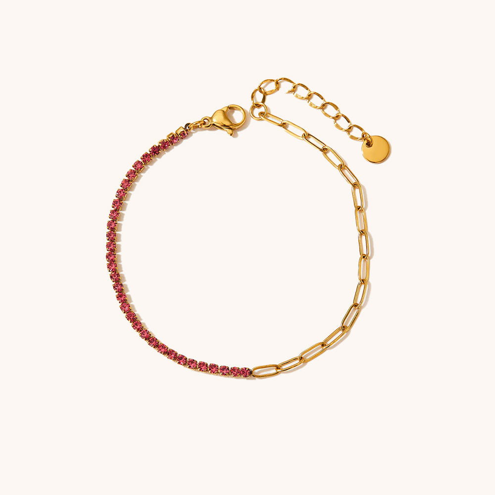 Loopbrek-tennis necklace-Shimmering Allure · Multicolor Zircon Necklace- red