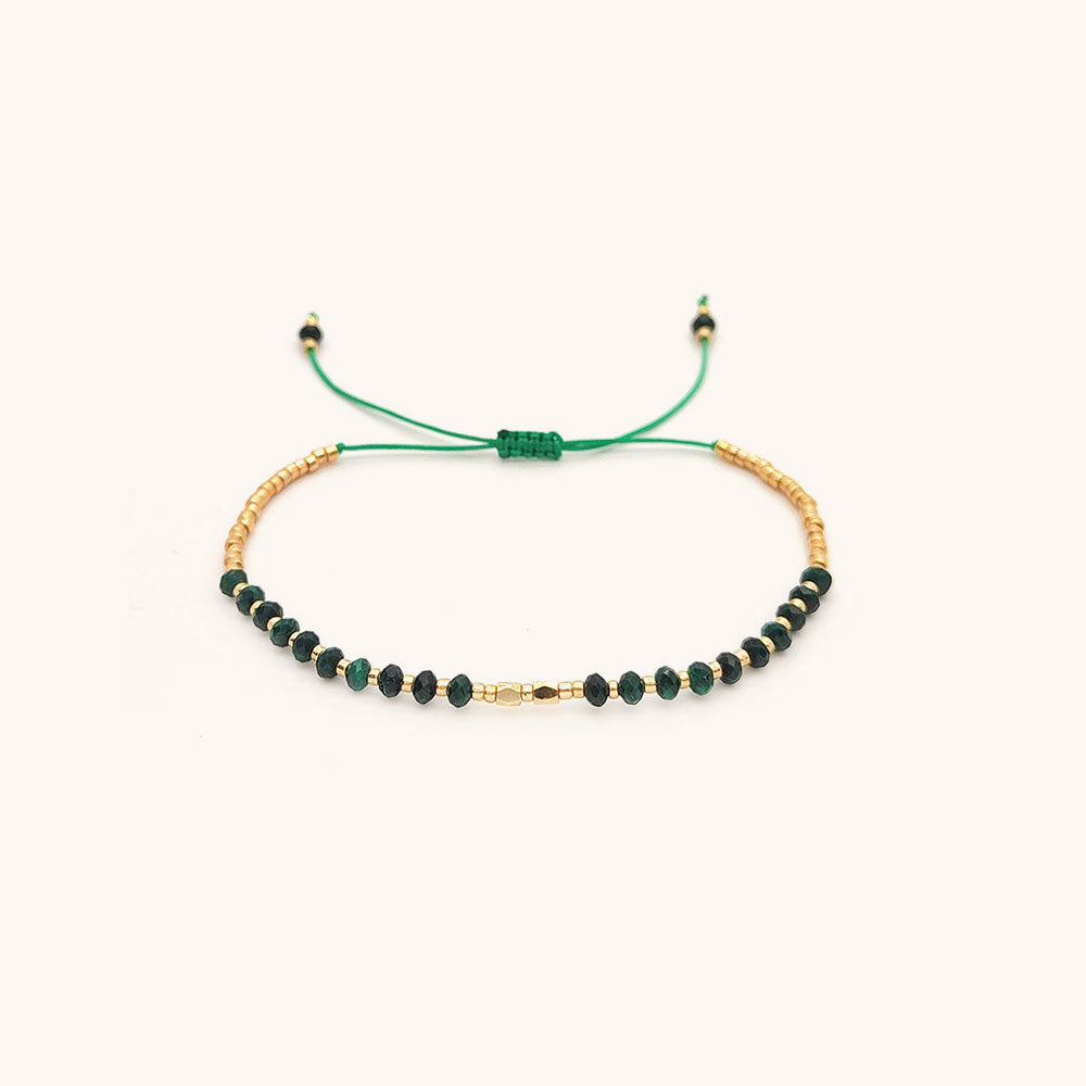 Loopbrek-beaded bracelets-Grapestone Beaded Bracelet - green