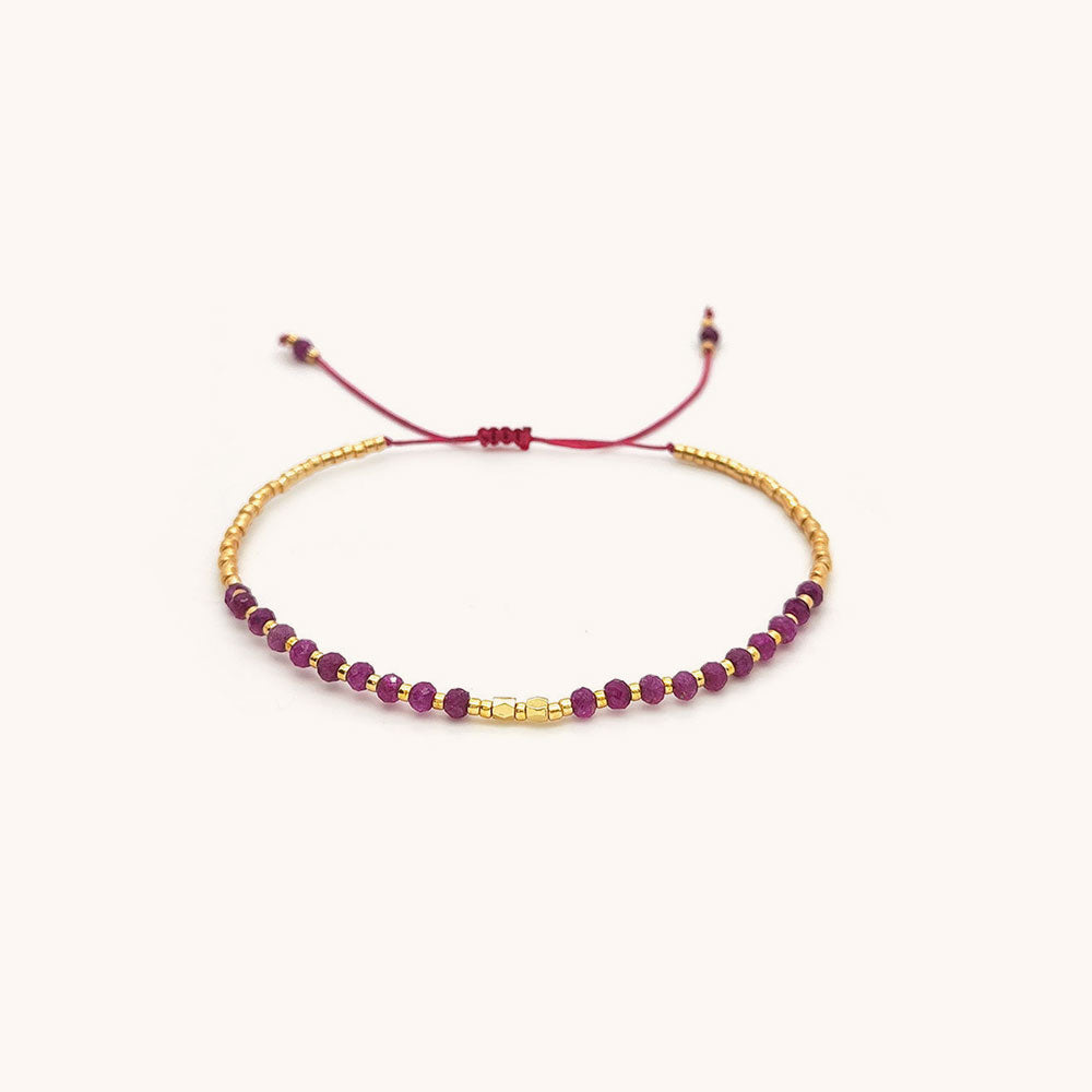 Loopbrek-beaded bracelets-Grapestone Beaded Bracelet - red