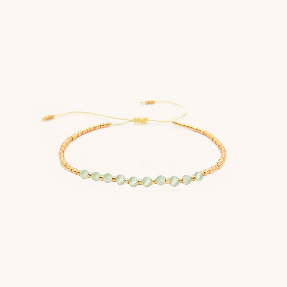 Loopbrek-beaded bracelets-Grapestone Beaded Bracelet - green
