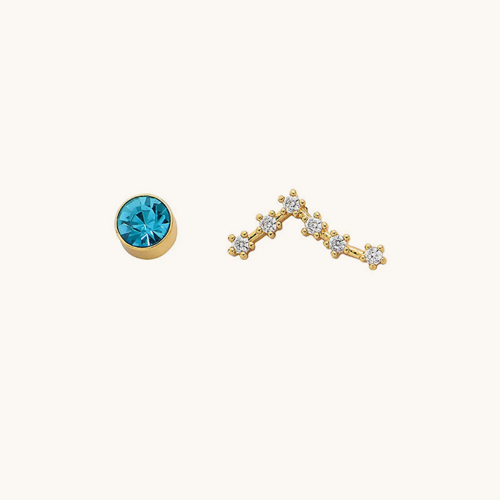 Loopbrek - stud earrings - Zodiac Birthstone Stud Earrings · A Cosmic Touch of You - pisces