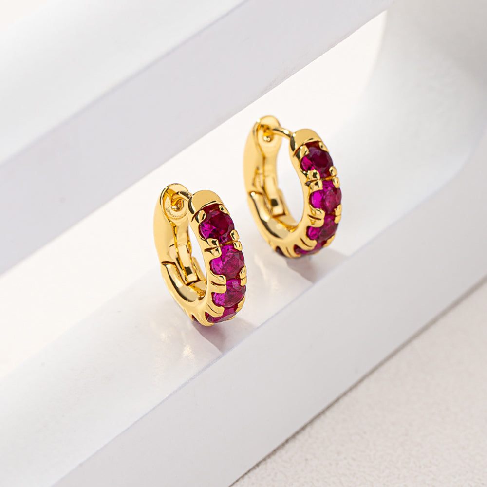 Loopbrek - hoop earrings - Radiant Zircon Hoop Earrings - zoom in