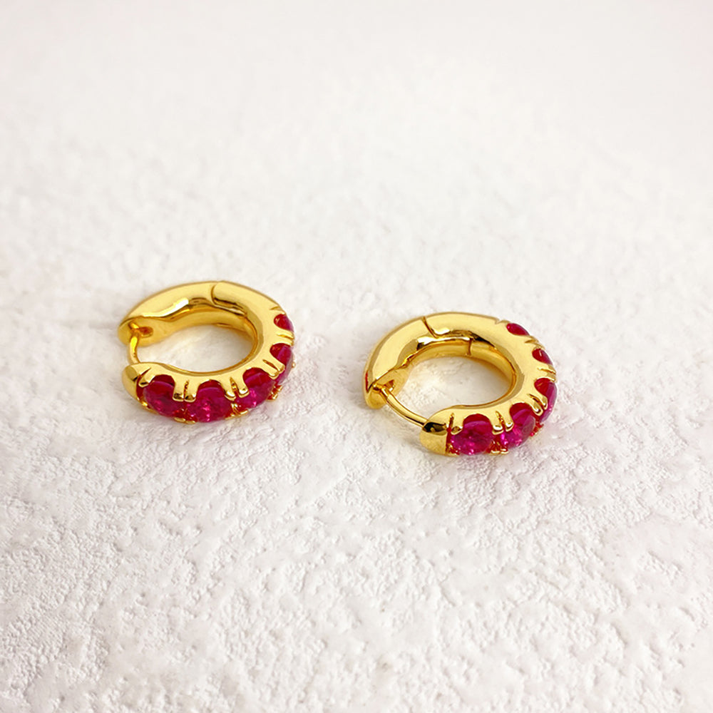 Loopbrek - hoop earrings - Radiant Zircon Hoop Earrings - zoom in