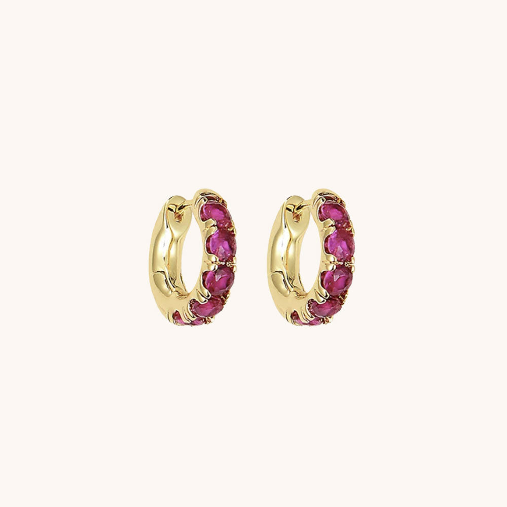 Loopbrek - hoop earrings - Radiant Zircon Hoop Earrings - zoom in