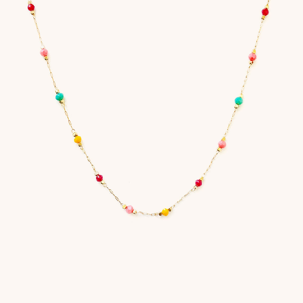 Loopbrek - beads necklace - Unique Rainbow Bead Necklace - zoom in
