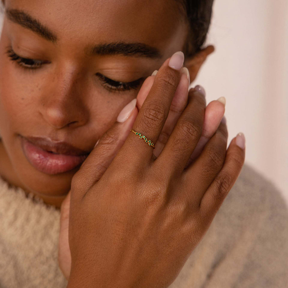Loopbrek - minimalist ring - Personalized Birthstone Ring - zoom out