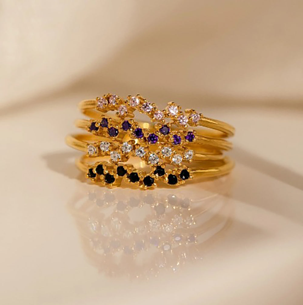 Loopbrek - minimalist ring - Personalized Birthstone Ring - zoom in