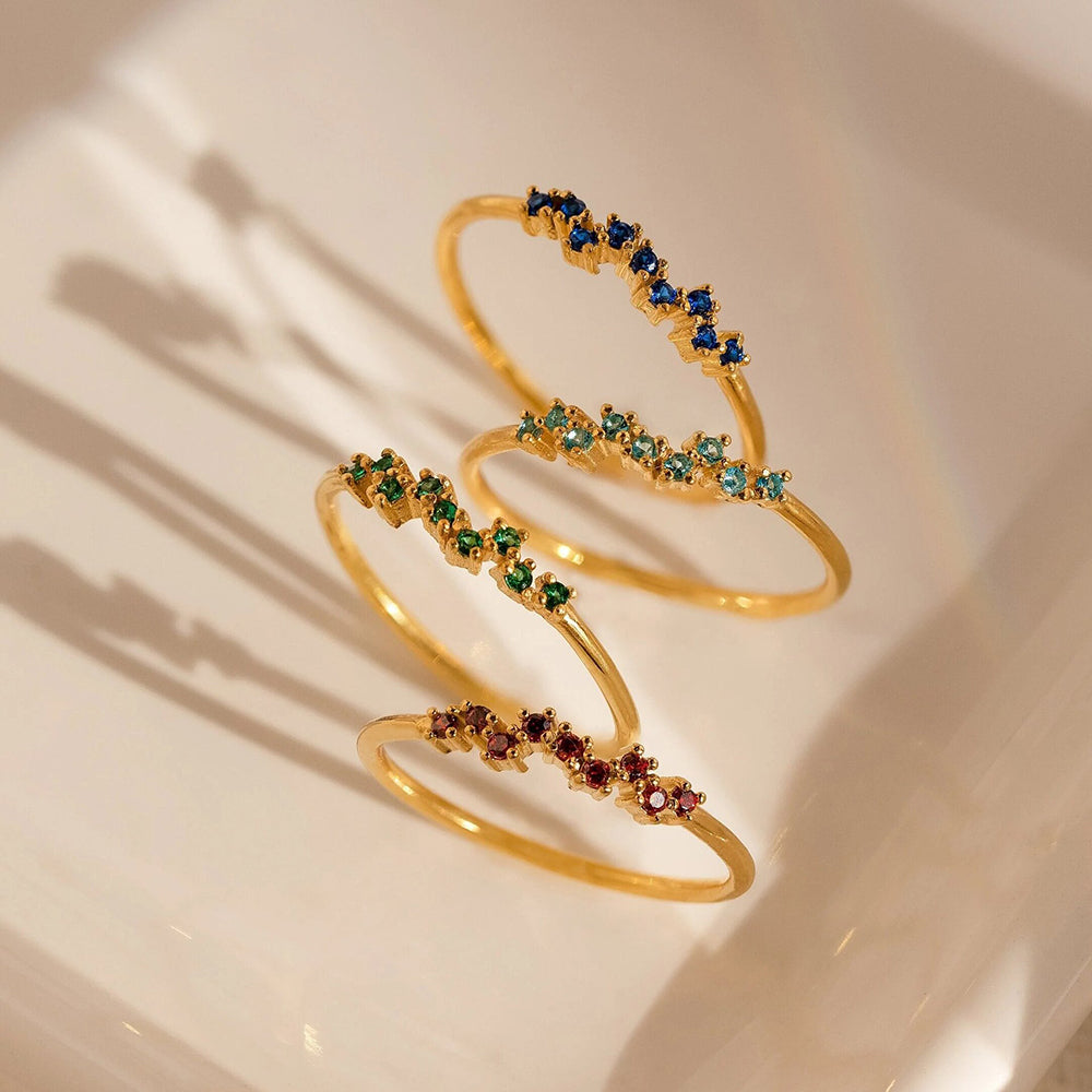Loopbrek - minimalist ring - Personalized Birthstone Ring - zoom in