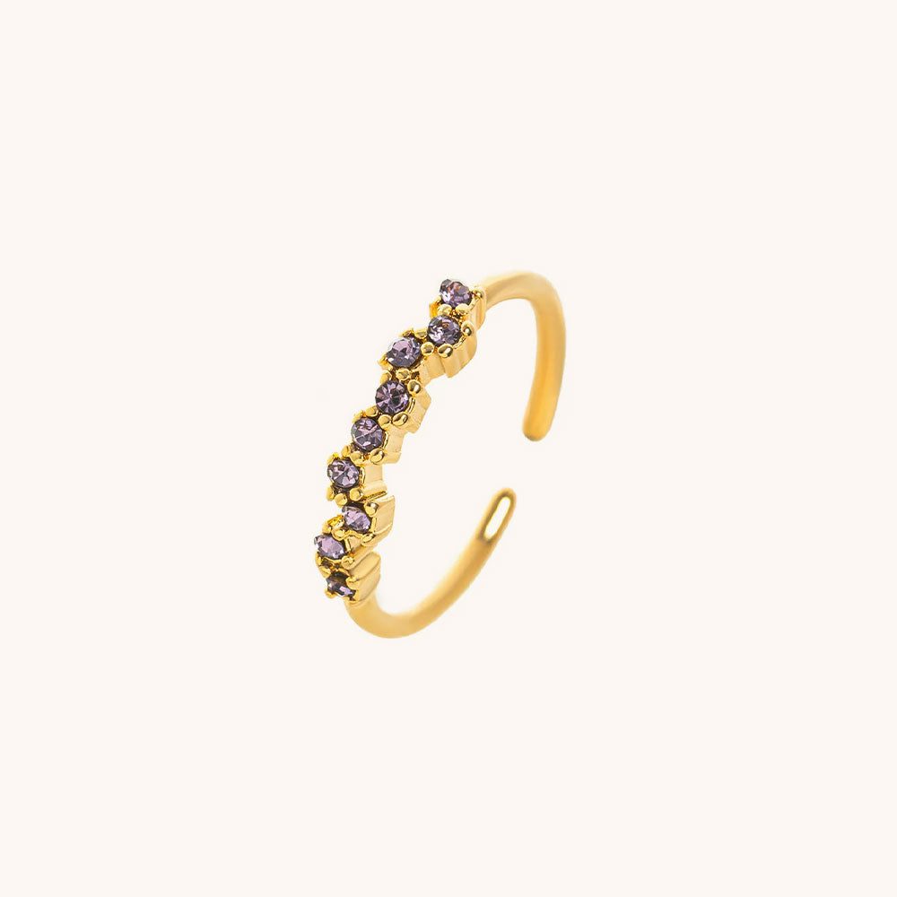Loopbrek - minimalist ring - Personalized Birthstone Ring - color