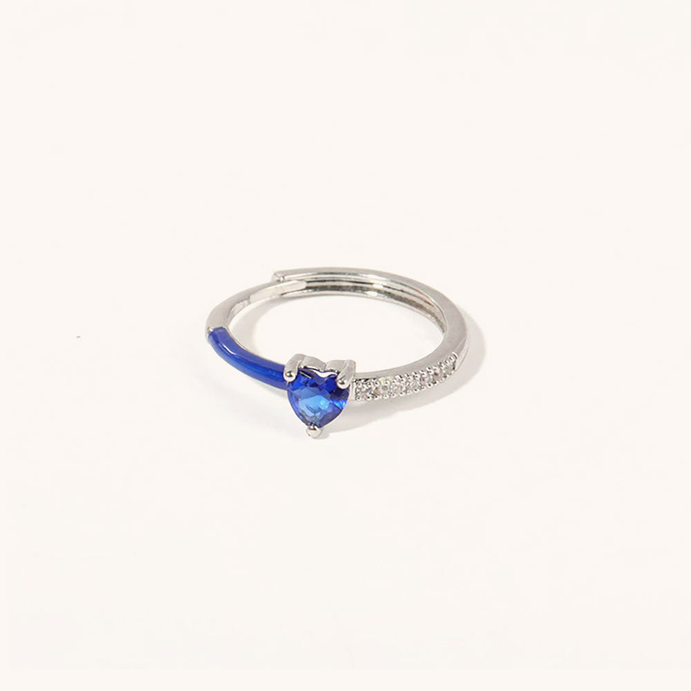 Loopbrek - Birthstone Ring - Always Heart To Heart Birthstone Heart Ring - color