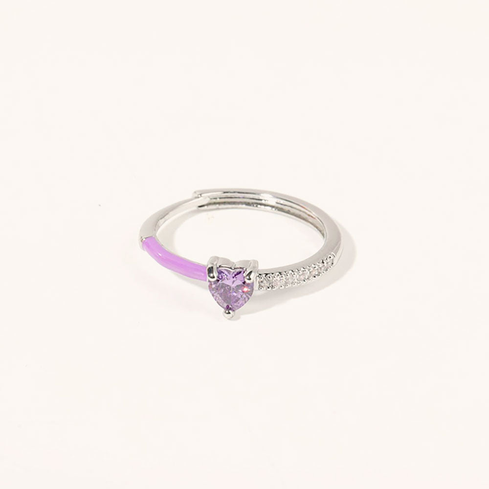 Loopbrek - Birthstone Ring - Always Heart To Heart Birthstone Heart Ring - color