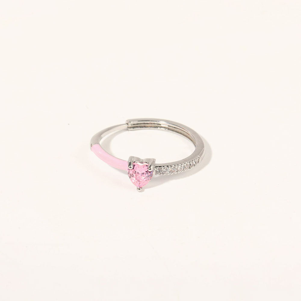 Loopbrek - Birthstone Ring - Always Heart To Heart Birthstone Heart Ring - color