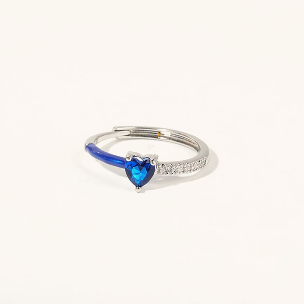 Loopbrek - Birthstone Ring - Always Heart To Heart Birthstone Heart Ring - color