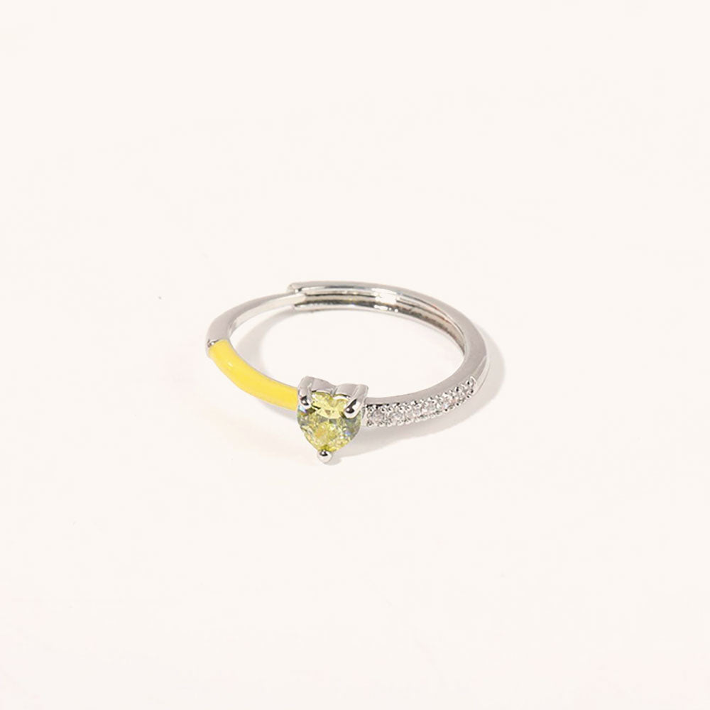 Loopbrek - Birthstone Ring - Always Heart To Heart Birthstone Heart Ring - color