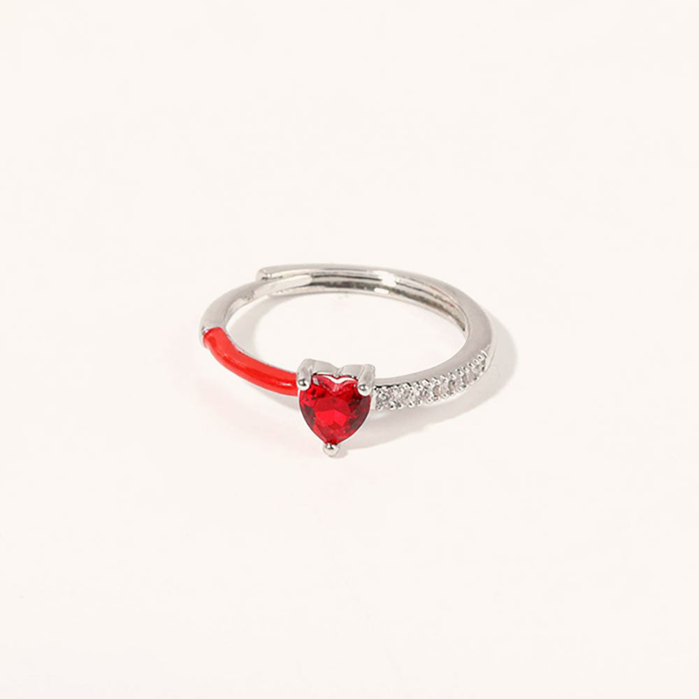 Loopbrek - Birthstone Ring - Always Heart To Heart Birthstone Heart Ring - color