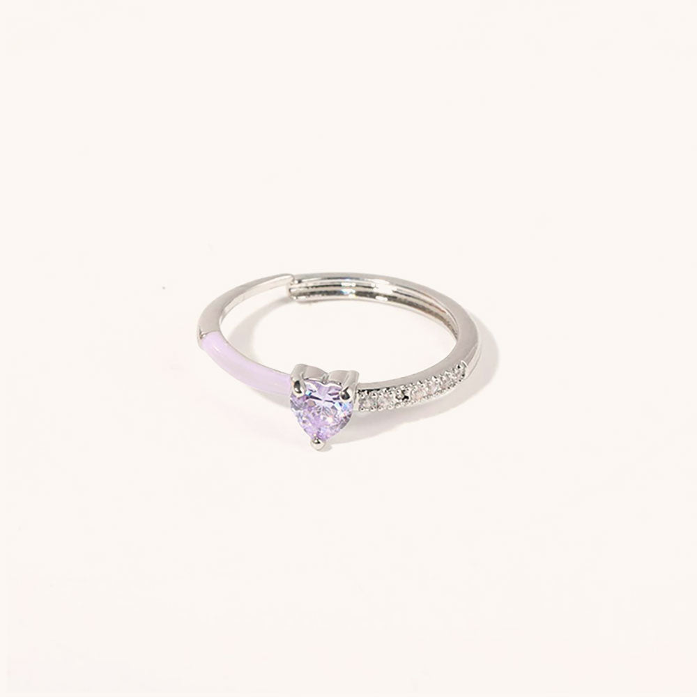Loopbrek - Birthstone Ring - Always Heart To Heart Birthstone Heart Ring - color