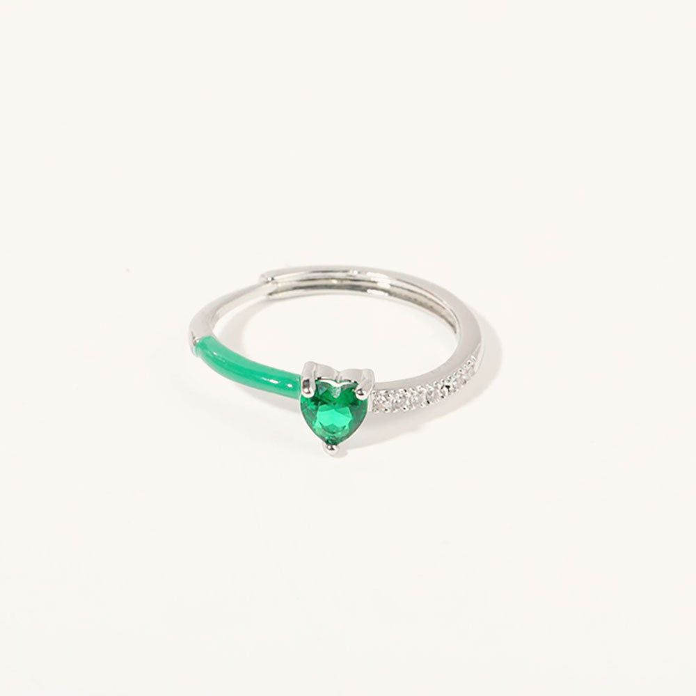 Loopbrek - Birthstone Ring - Always Heart To Heart Birthstone Heart Ring - color