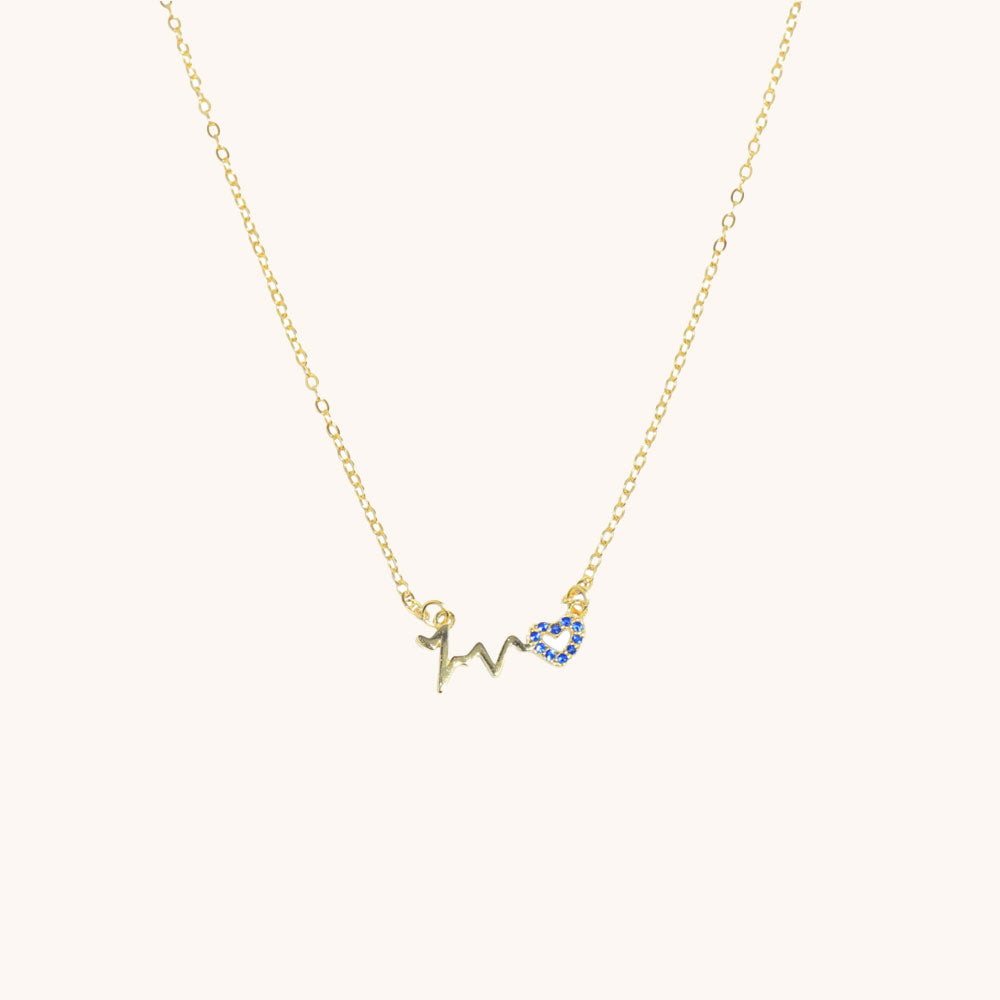 Loopbrek - dainty necklace - My Heart Beats Only For You Heartbeat Necklace -zoom in