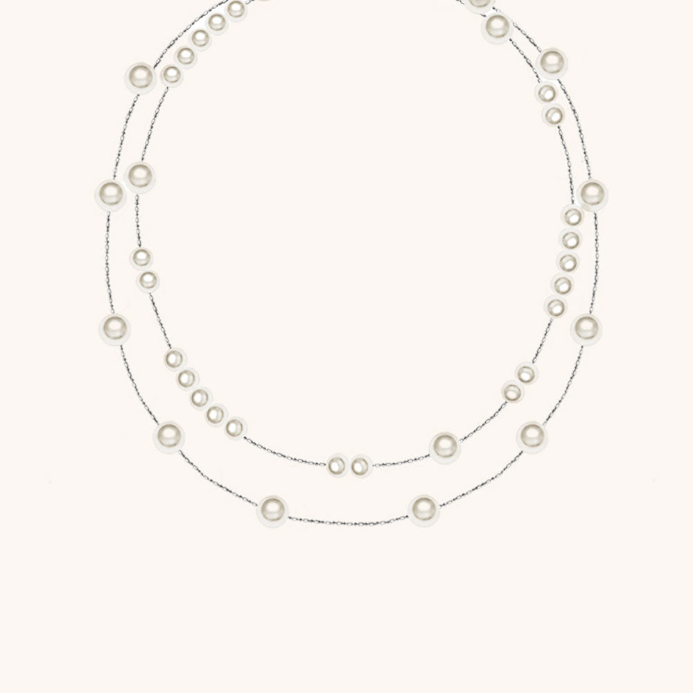 Loopbrek - layered necklaces - Light Luxury Starry Pearl Layered Necklace - zoom in
