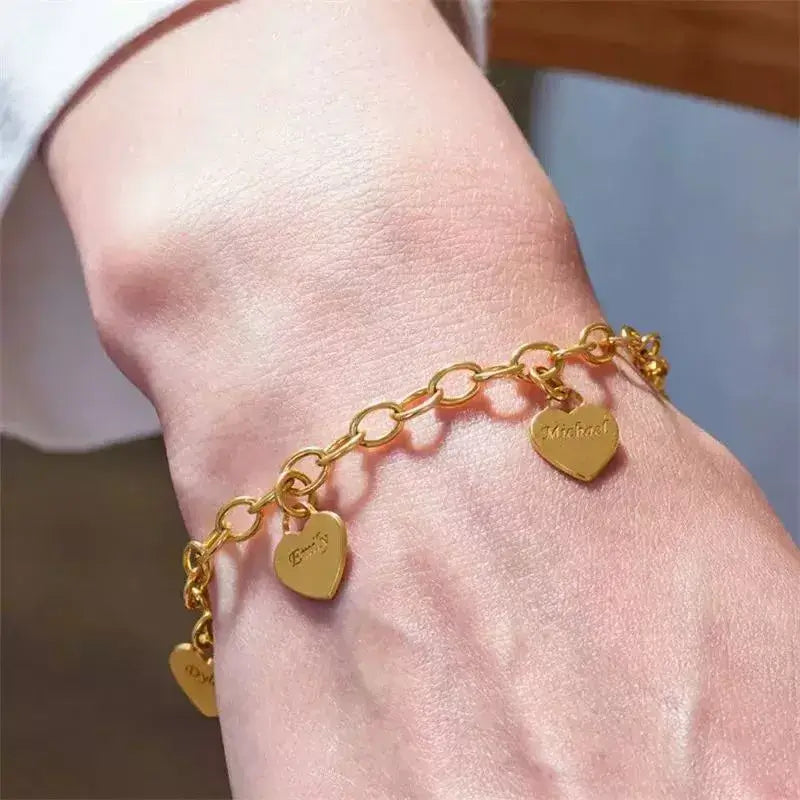 Heart-Shaped Engraved Motivation Bracelet - Loopbrek