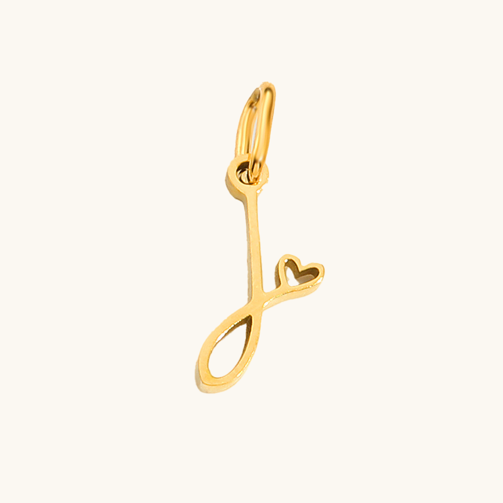 Loopbrek - charm necklace - Personalized Cursive Initial Charm - zoom in
