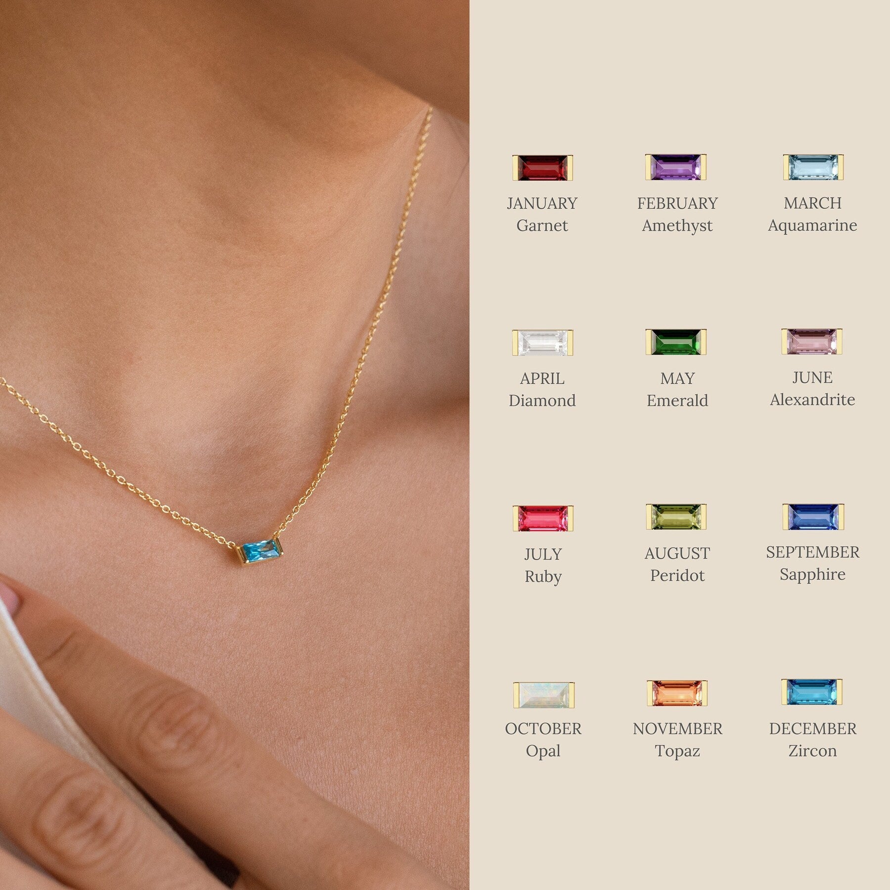 Star Kiss Birthstone Necklace