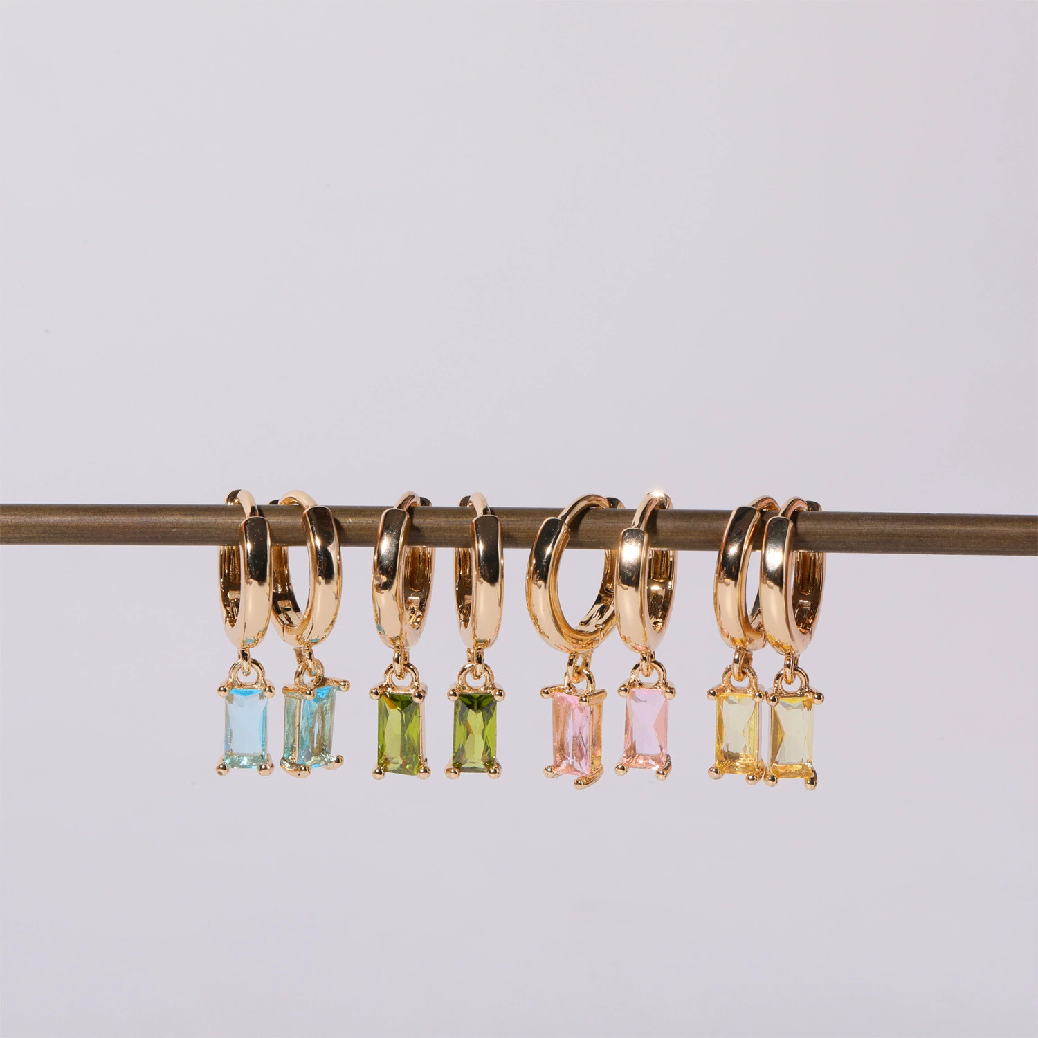Geometric Birthstone Earrings