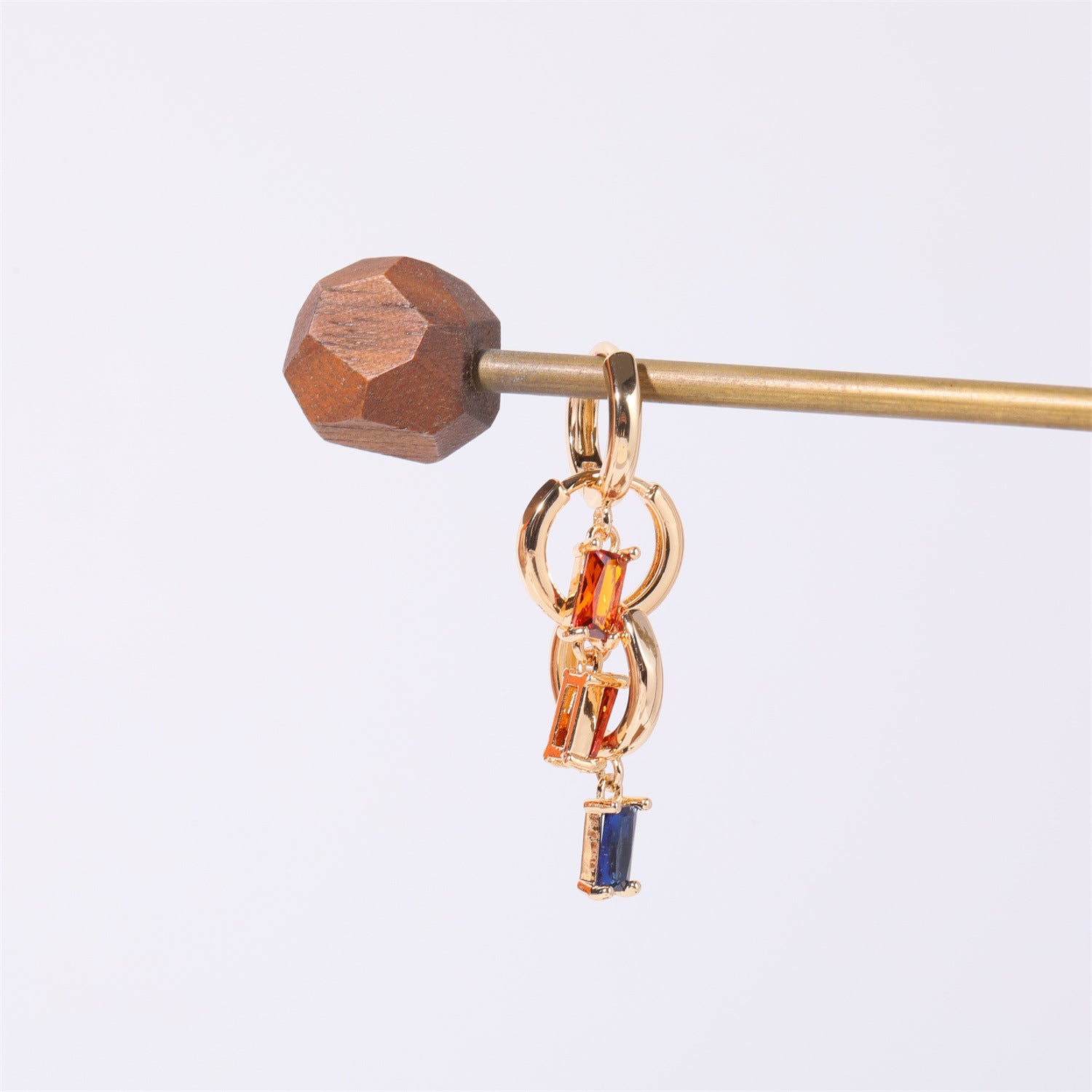 Geometric Birthstone Earrings