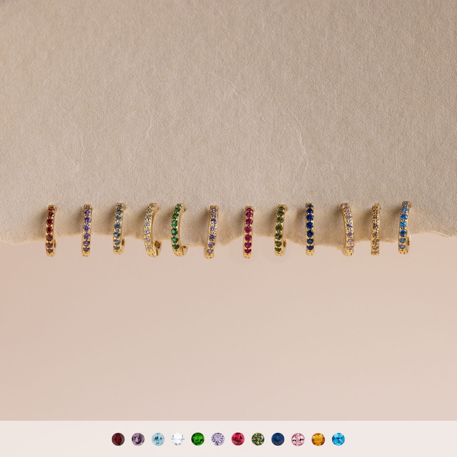 Star Track Birthstone Earrings - Loopbrek