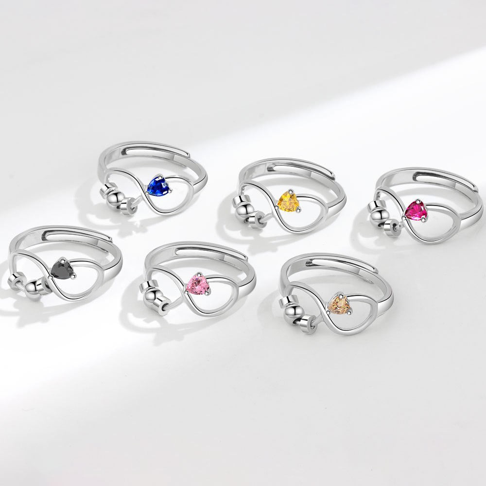 Rotating Love Birthstone Ring