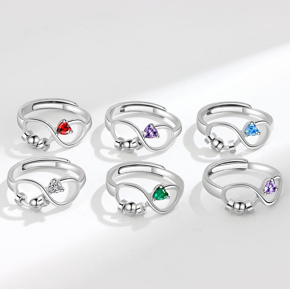 Rotating Love Birthstone Ring