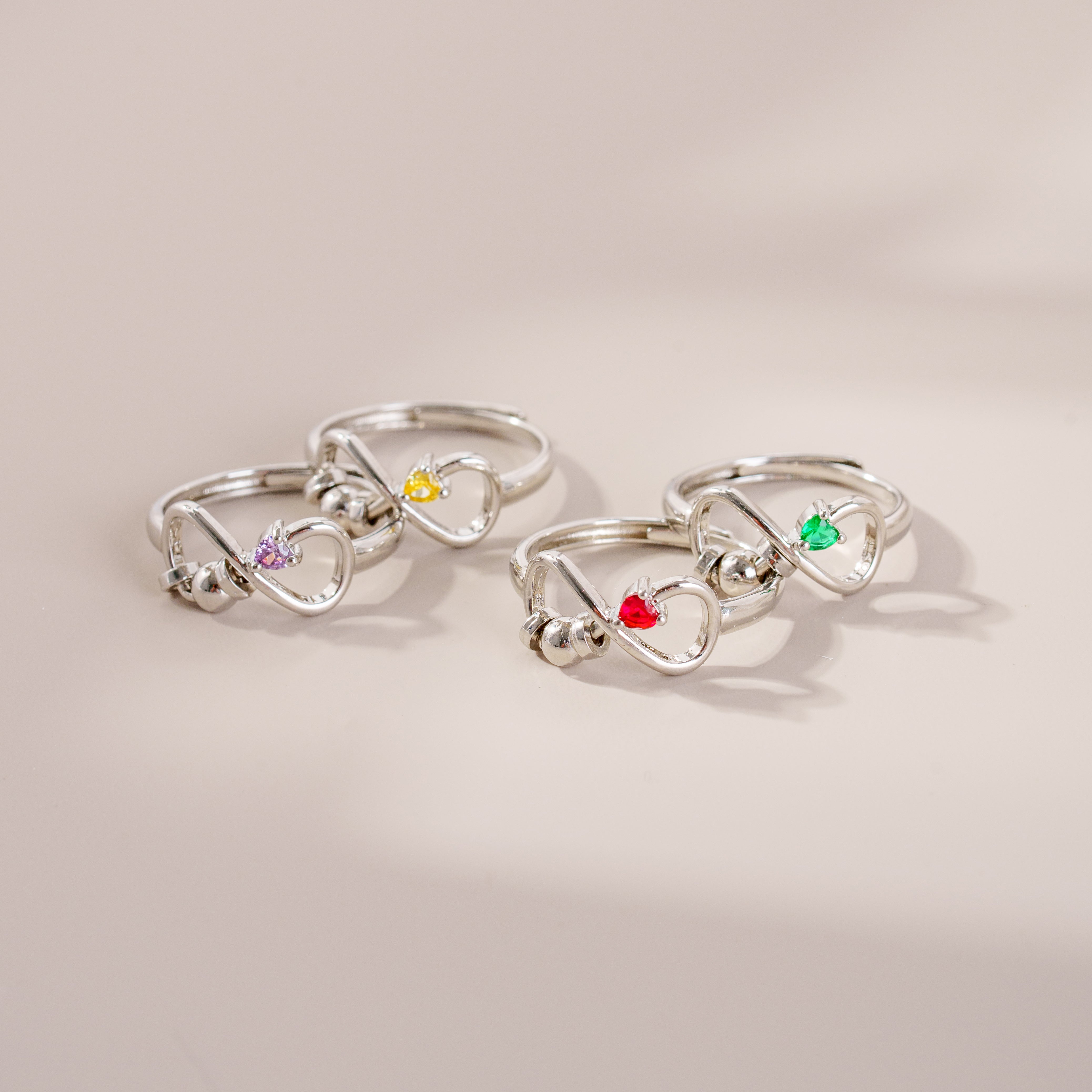 Rotating Love Birthstone Ring