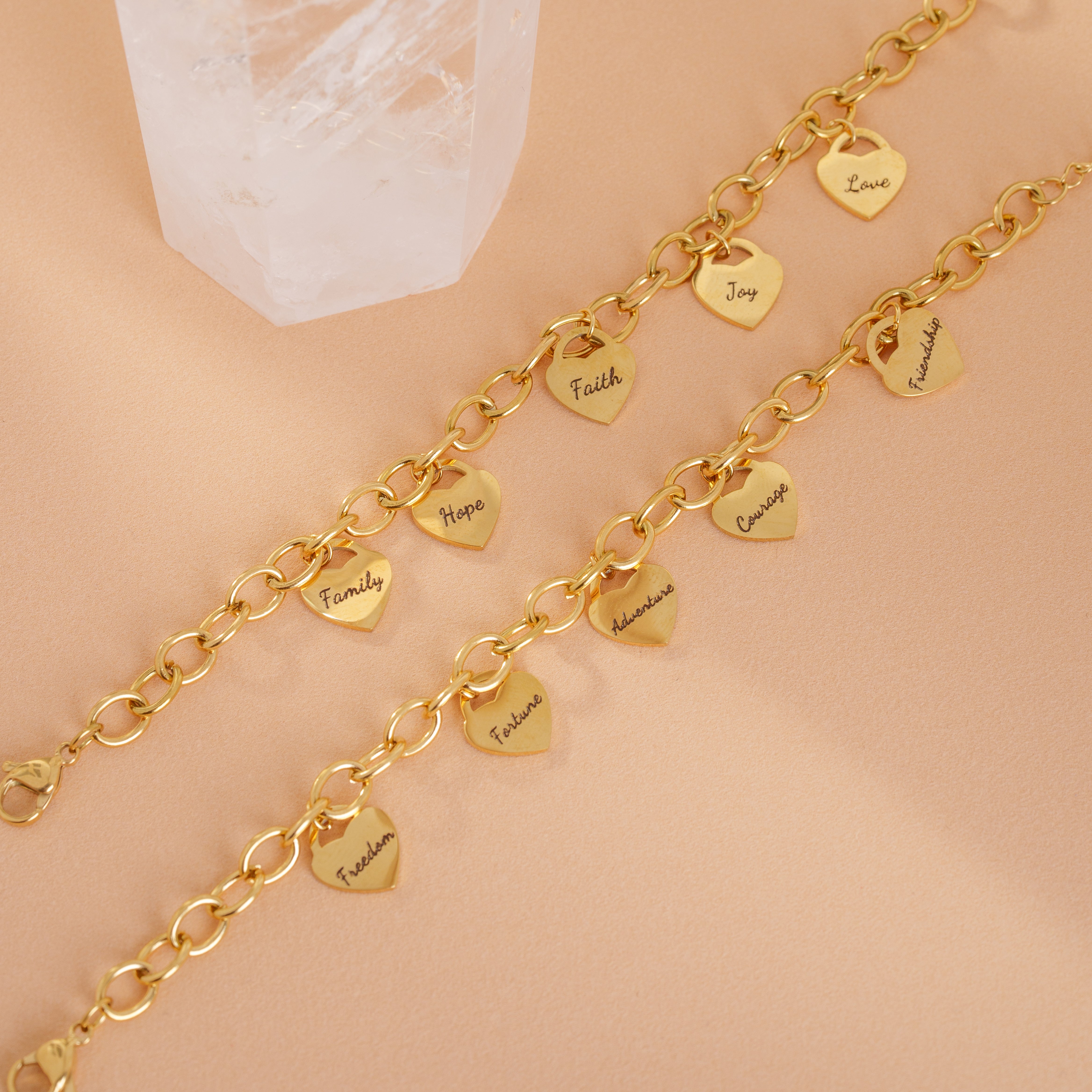 Heart-Shaped Engraved Motivation Bracelet - Loopbrek