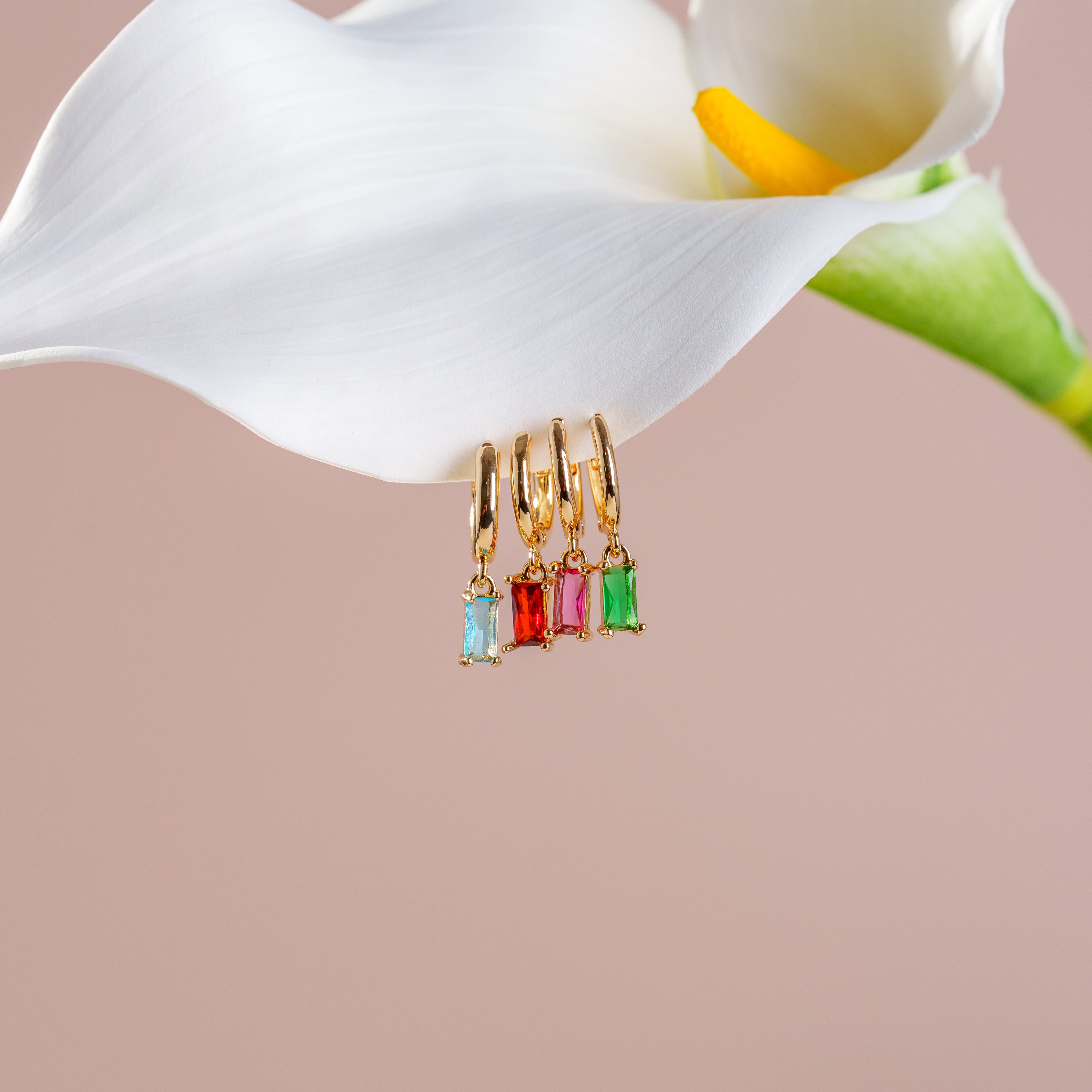 Geometric Birthstone Earrings - Loopbrek