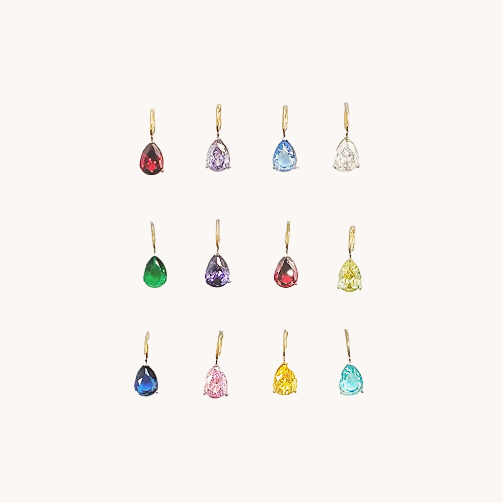 Loopbrek - charm necklace - Colorful Gemstone Month Series Charm - zoom out