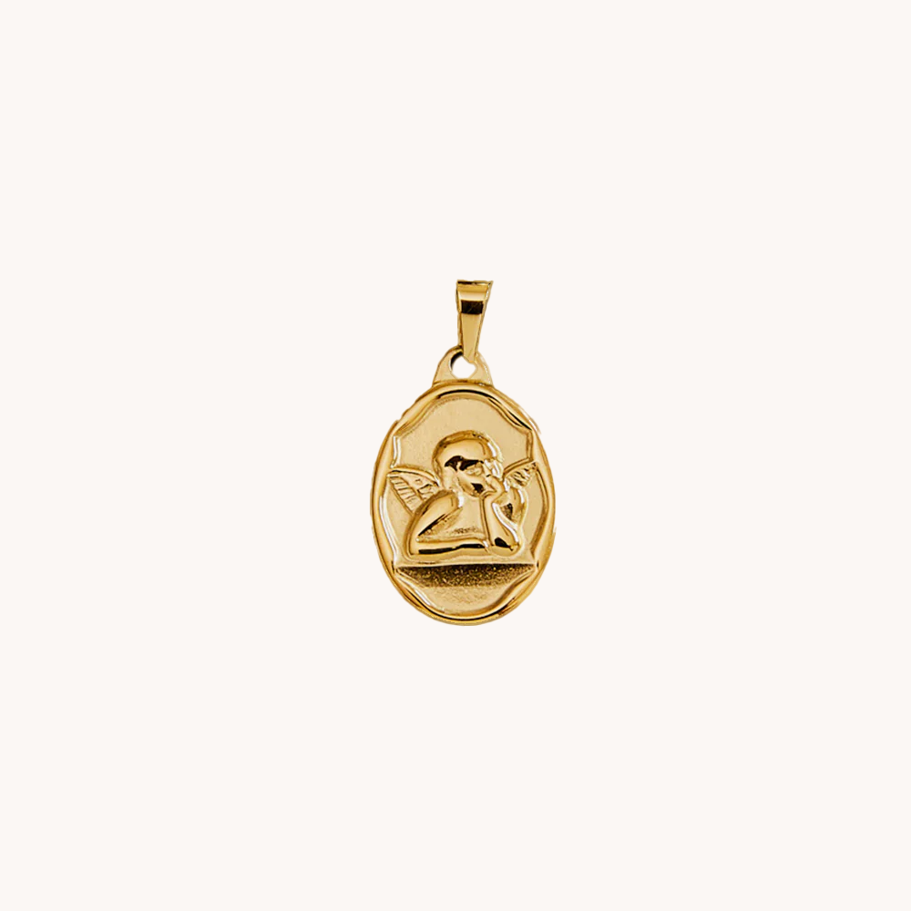 Loopbrek - charm necklace - Dreamy Angel Oval Charm - zoom in