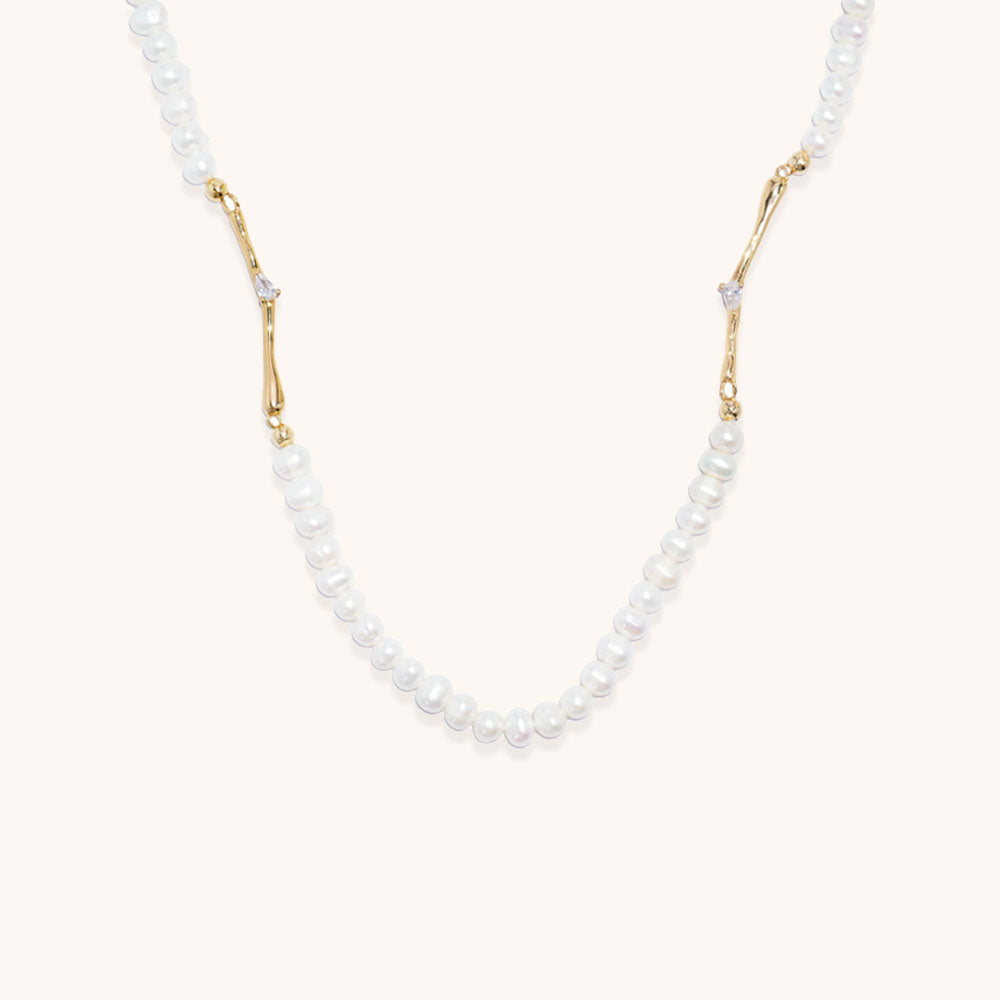 Loopbrek-pearl necklace-Pearls of Nature · Branch Harmony Necklace - zoom in 