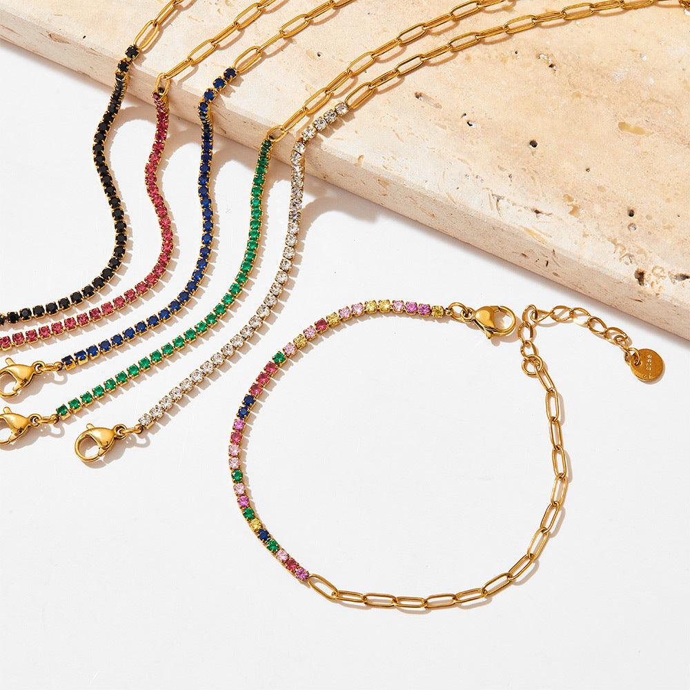 Loopbrek-tennis bracelet-A Symphony of Colors · Multicolor Zircon Bracelet - zoom in