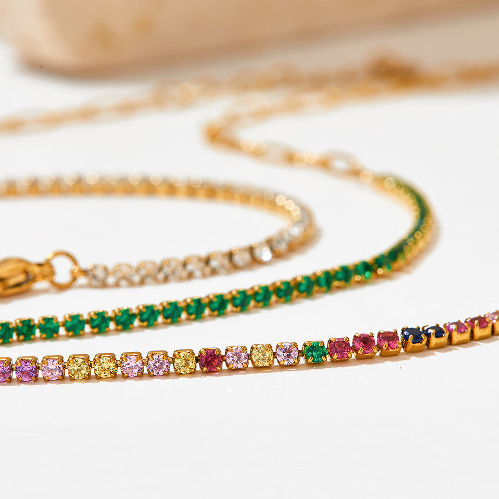 Loopbrek-tennis bracelet-A Symphony of Colors · Multicolor Zircon Bracelet - zoom in
