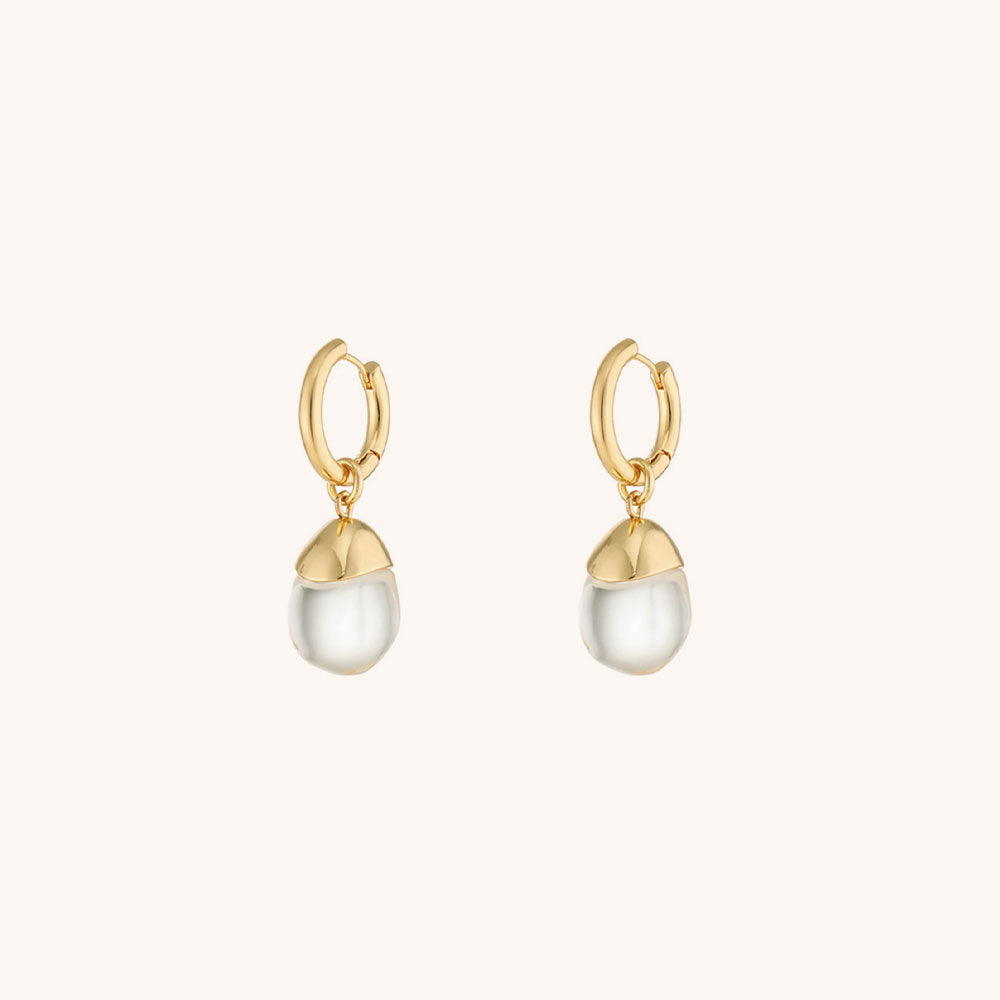 Loopbrek-Drop Earrings -Transparent Resin Statement Earrings - zoom in 
