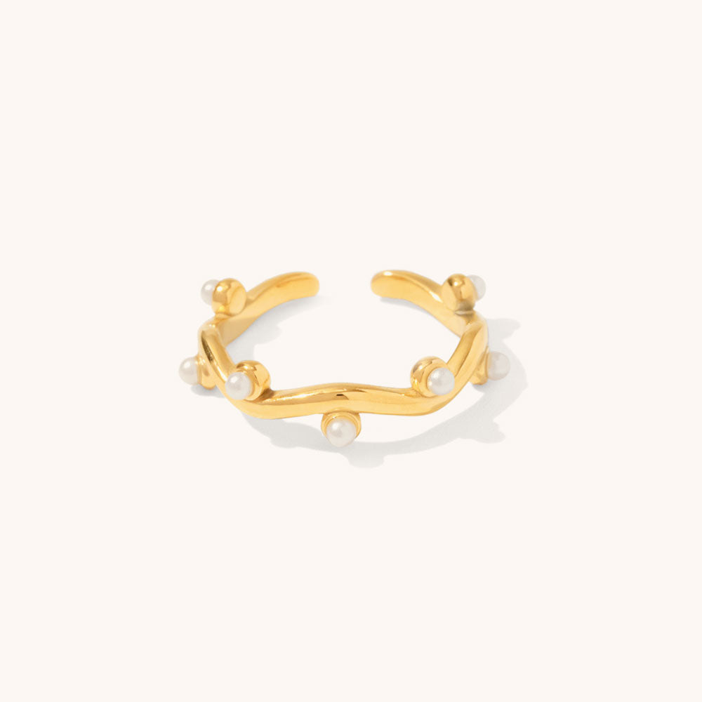 Loopbrek - pearl ring - Chic Pearl Open Ring - zoom in