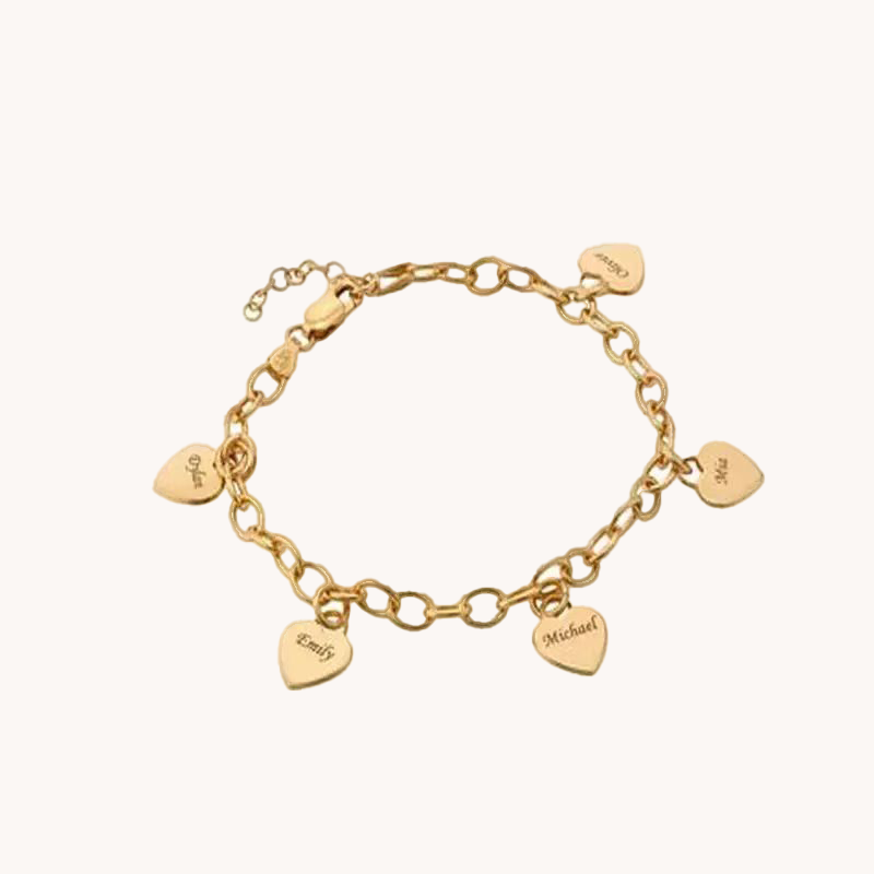 Loopbrek - custom bracelet - Heart-Shaped Engraved Motivation Bracelet - zoom in