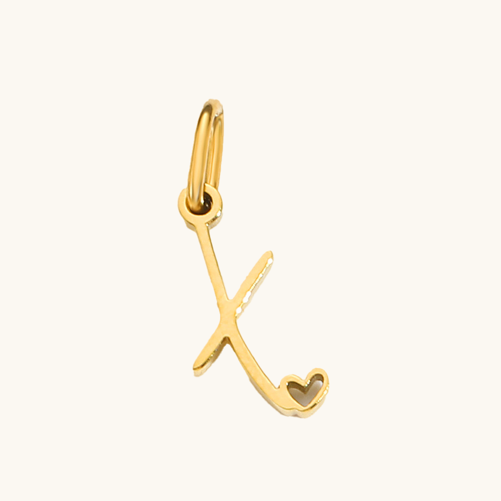 Loopbrek - charm necklace - Personalized Cursive Initial Charm - zoom in